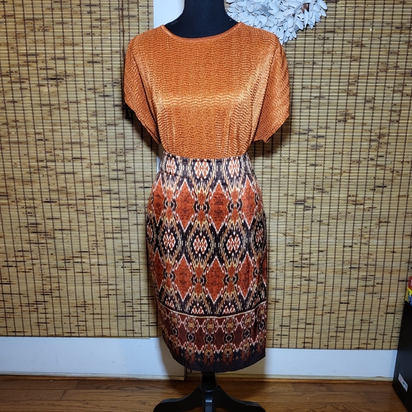 Rust Orange Textured Blouse - Shirt Only - Picture 4 of 4